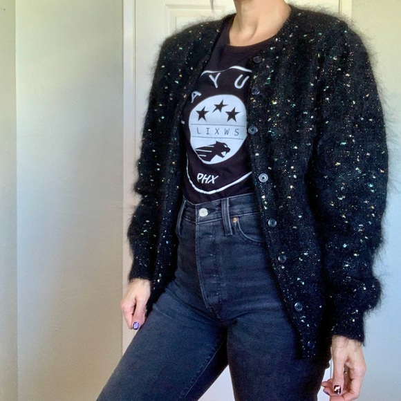 Vintage Carducci cardigan sweater, black, size small - Picture 3 of 16